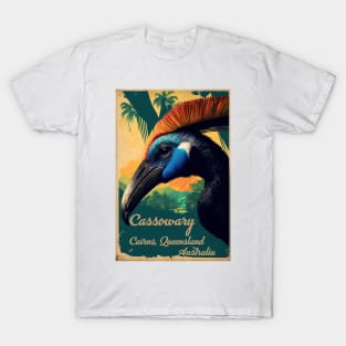 Cairns Australia Cassowary Vintage Travel Art Poster T-Shirt